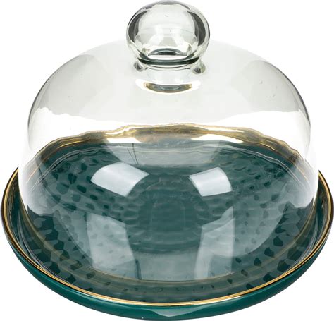 PATKAW Glass Cake Stand with Dome Cover Footed Cake …