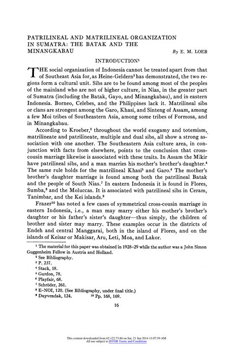 Patrilineal and Matrilineal Organization in Sumatra: The Batak and the ... - wintechmobiles.com