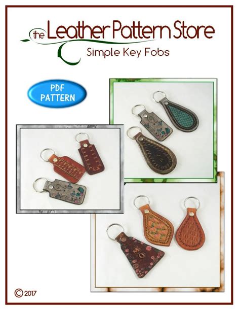 PATTERN Simple Key Fob patterns for leathercraft PDF