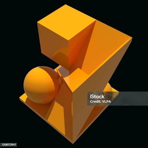 Patung Abstrak Modern Dengan Kubus Dan Bola Komposisi ... - iStock - muktibox.com