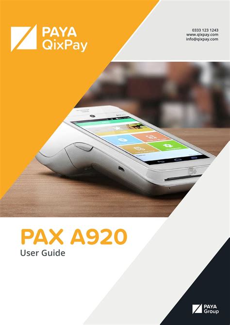 PAX A920 USER MANUAL Pdf Download ManualsLib