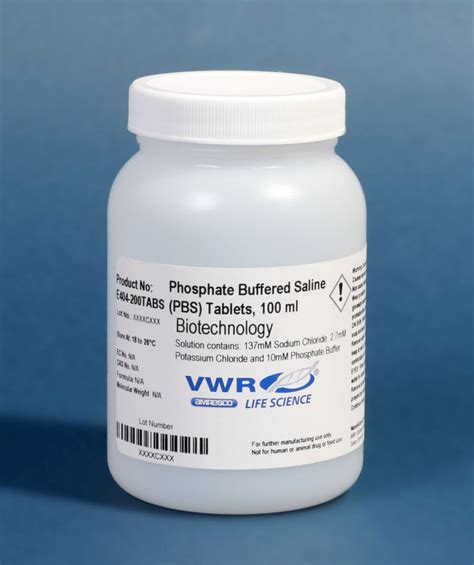 PBS, Phosphate Buffered Saline Tablets, MilliporeSigma VWR