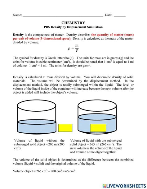 PBS Lesson Density Lab worksheet Live Worksheets Worksheets Library