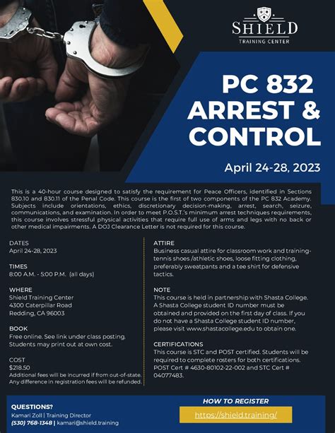 PC 832 ARREST & FIREARMS COURSE - El Camino College