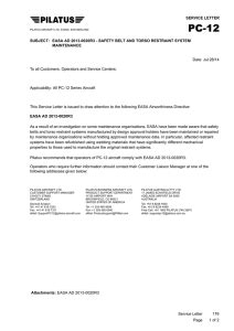 PC-12 Service Letter Number 217