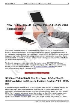 PC-BA-FBA-20 Originale Fragen