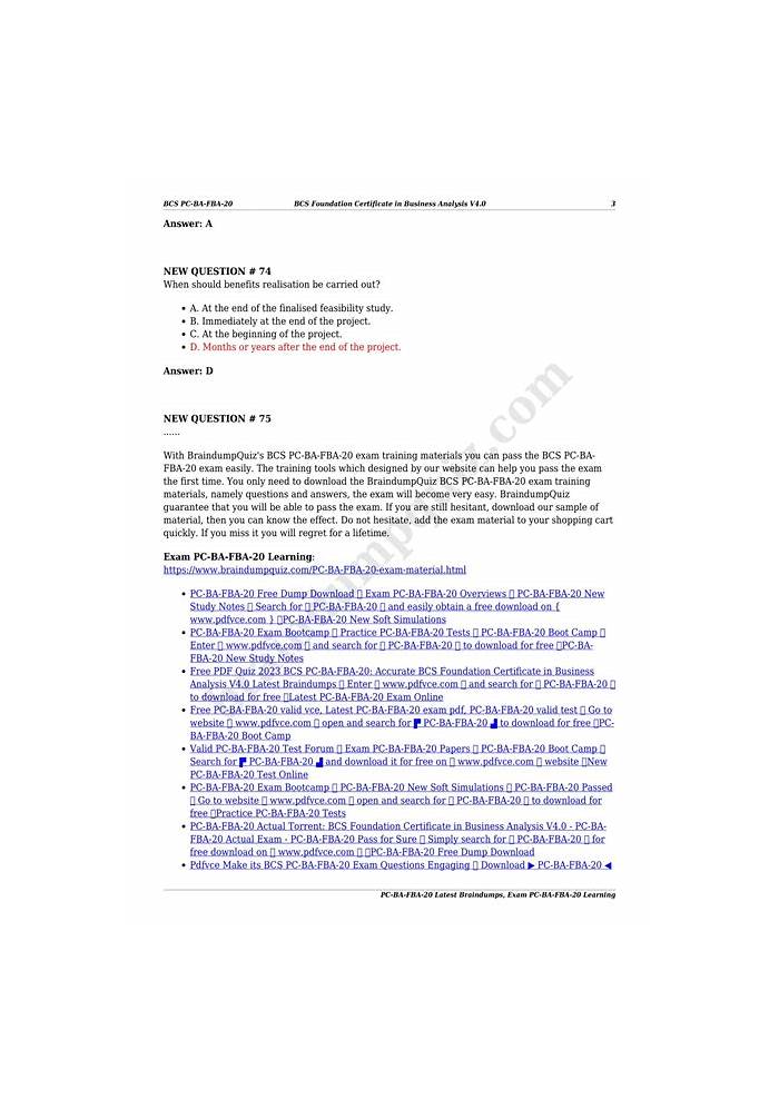 PC-BA-FBA-20 Valid Test Sample