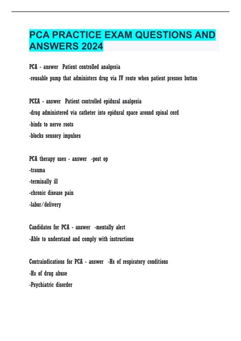 PCA Test Questions and Answers for Effective Preparation