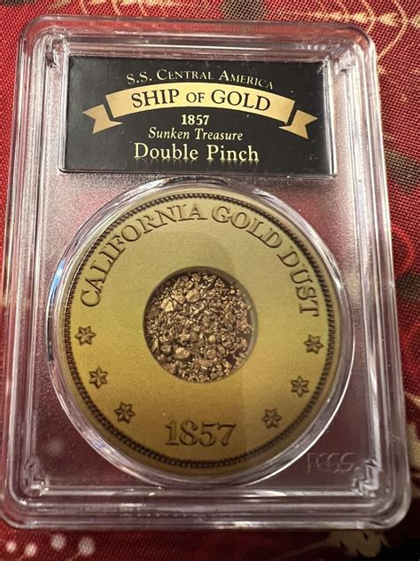 PCGS 1857 SS CENTRAL AMERICA SHIPWRECK OF CALIFORNIA GOLD One Pinch …