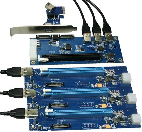 PCIe 1 to 4 Splitter PCI express 16X 4 extend slots Riser Card