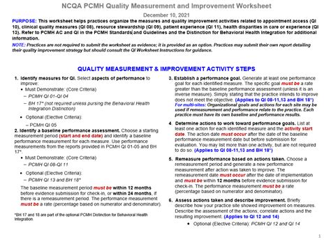 PCMH Quality Improvement Reporting - NCQA