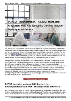 PCNSA Fragen Beantworten