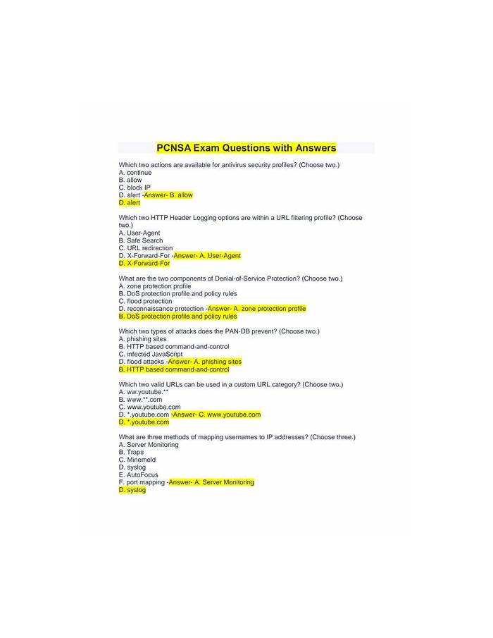 Accurate PCNSA Answers