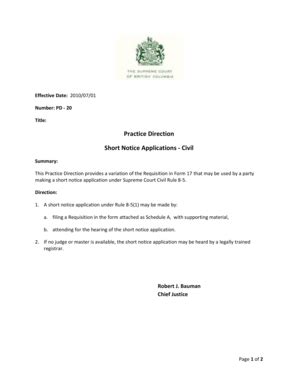 PD-20 Short Notice Applications - Civil - bccourts.ca