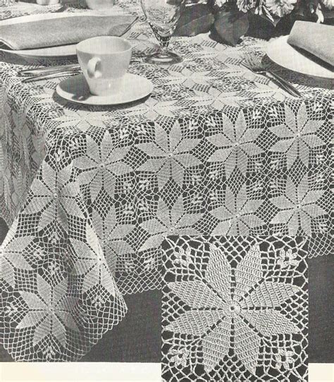 PDF Crochet Tablecloth Pattern Small Square or Large Rectangle Etsy