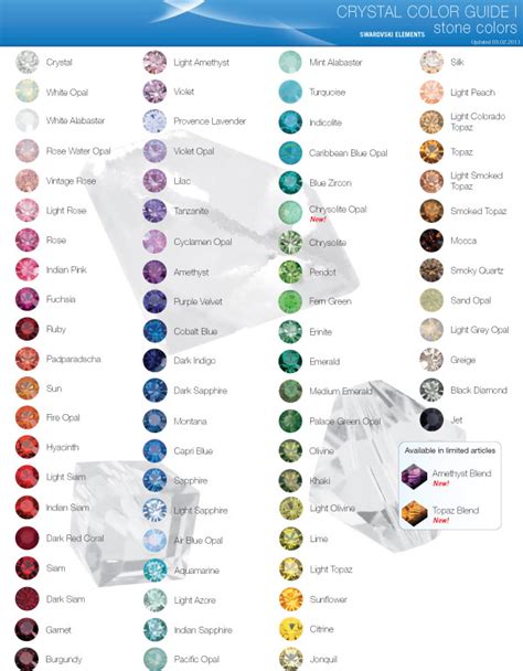 PDF Crystal Color Guide I Stone Colors