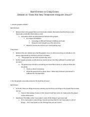 PDF Download: Craig vs. Ehrman Resurrection Debate Transcript