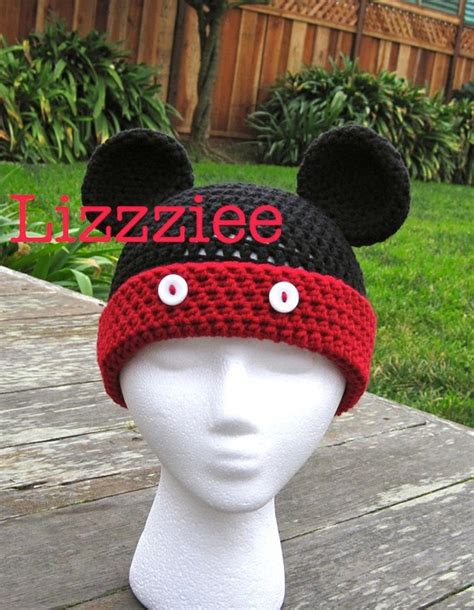 PDF Mickey Mouse Crochet Hat Pattern Instructions to Make a Etsy