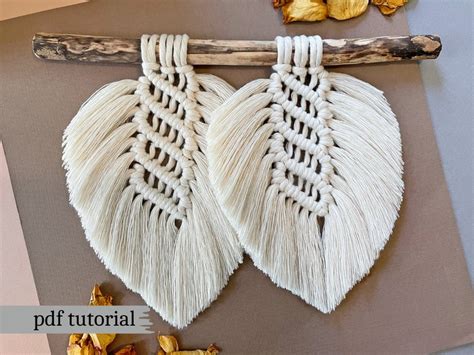 PDF PATTERN easy macrame leaf tutorial beginner macrame Etsy España