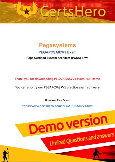 PDF PEGAPCSA87V1 VCE