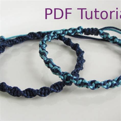PDF Tutorial Square Knot Macrame Bracelet Pattern Instant Etsy