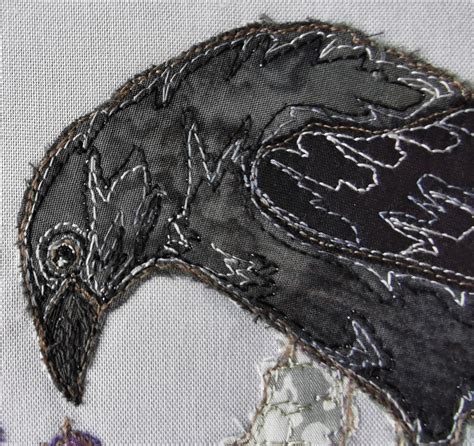 PDF pattern for Gothic Raven panel raw edge applique tutorial Etsy