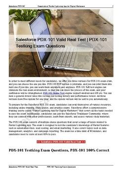 PDX-101 Exam Overviews