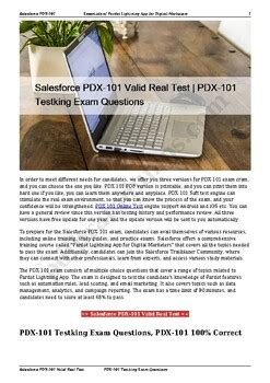 PDX-101 Online Tests