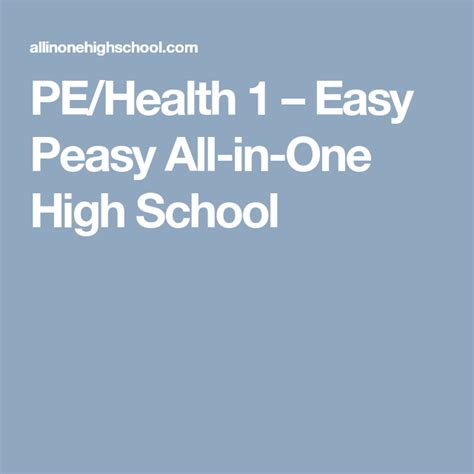 PE/Health 3 – Easy Peasy All-in-One High School