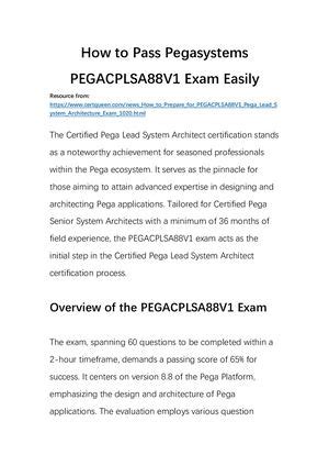 PEGACPLSA88V1 Schulungsunterlagen