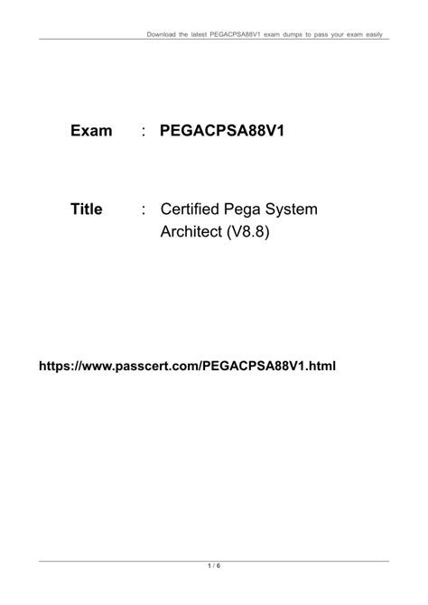PEGACPSA88V1 Trainingsunterlagen