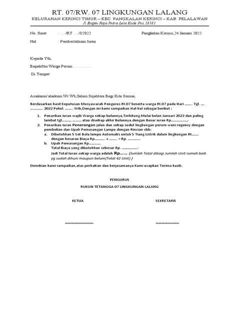 Pemberitahuan Iuran Pembuatan TPS | PDF - Scribd - raincitystudios.com