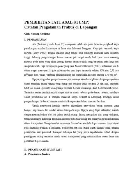 Pembibitan Jati Stump: Panduan Praktis | PDF - Scribd - raincitystudios.com