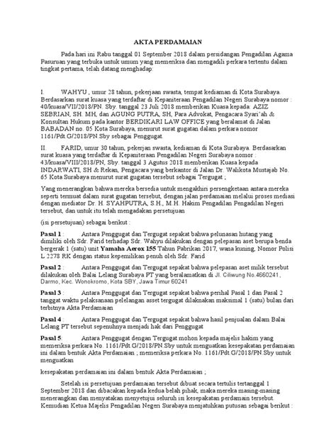 Pembuatan Akta Perdamaian - wintechmobiles.com