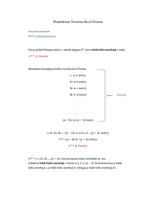 Pembuktian Teorema Kecil Fermat | PDF - Scribd - wintechmobiles.com