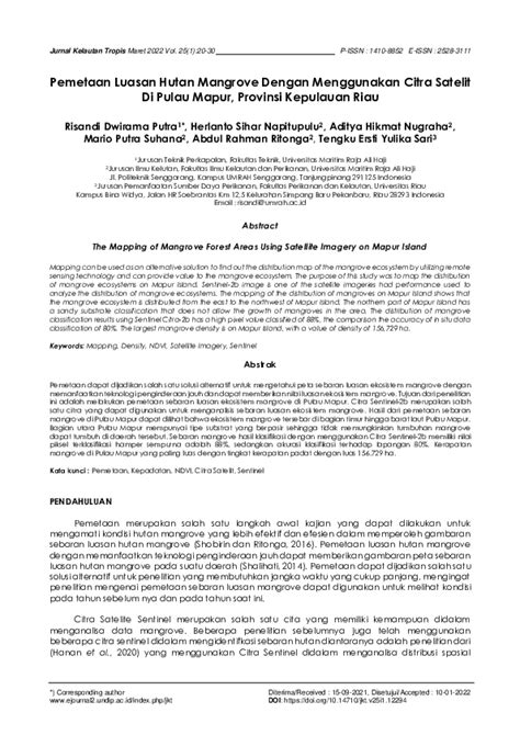 Pemetaan Luasan Hutan Mangrove Dengan ... - Diponegoro University - wintechmobiles.com