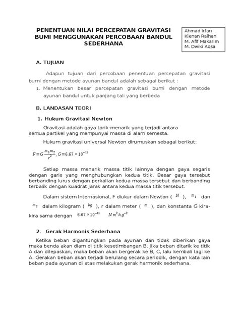 Penentuan Nilai Percepatan Gravitasi Bumi dengan Model Gerak Jatuh ... - wintechmobiles.com