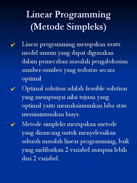 PENERAPAN LINEAR PROGRAMMING METODE … - wintechmobiles.com