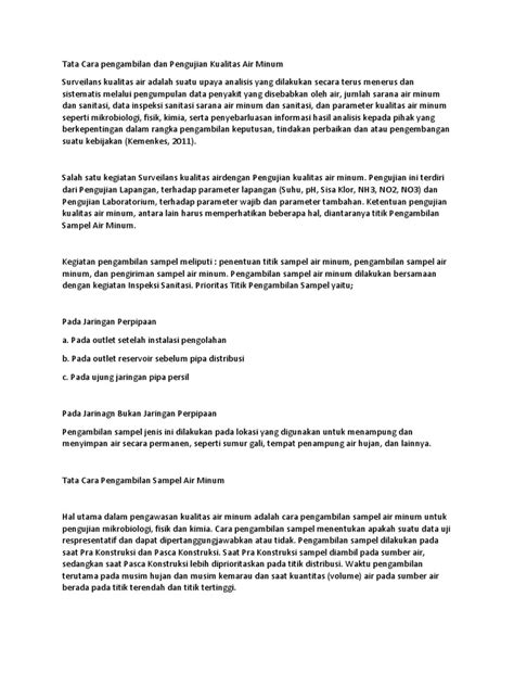 Pengambilan dan Pengujian Kualitas Air | PDF - Scribd - wintechmobiles.com