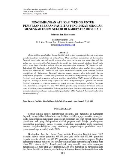 Pengembangan Aplikasi Web GIS untuk Pemetaan Sebaran Fasilitas ... - wintechmobiles.com