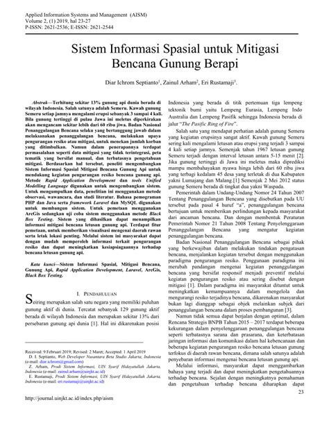 PENGEMBANGAN SISTEM INFORMASI SPASIAL MITIGASI BENCANA GUNUNG API ... - wintechmobiles.com