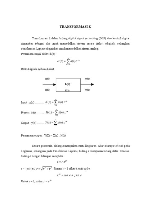 Pengenalan Transformasi Z dalam DSP | PDF - Scribd - wintechmobiles.com