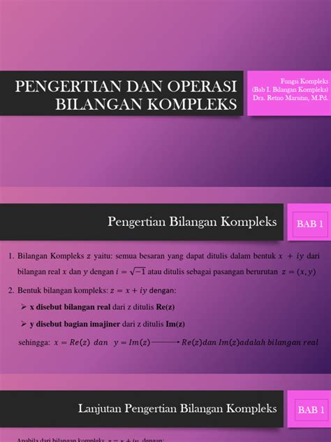 PENGERTIAN DAN OPERASI BILANGAN KOMPLEKS - wintechmobiles.com