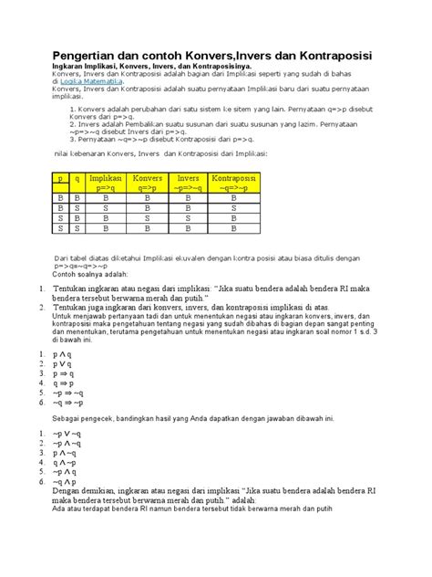 Pengertian Konvers, Invers, Kontraposisi | PDF - wintechmobiles.com