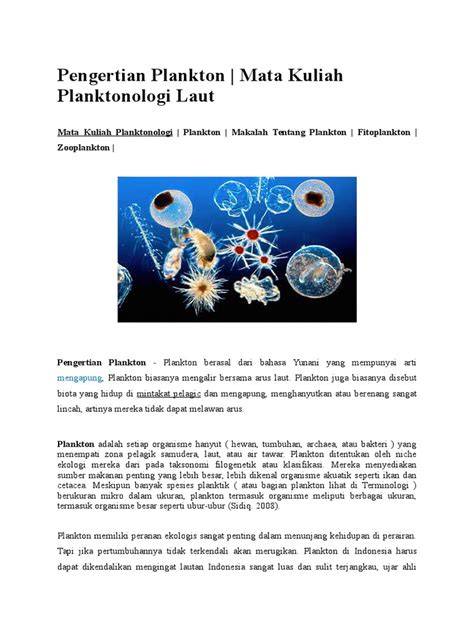 Pengertian Plankton | Mata Kuliah Planktonologi Laut - raincitystudios.com
