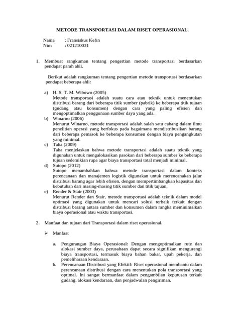 PENGGUNAAN METODE TRANSPORTASI DALAM PROGRAM … - wintechmobiles.com