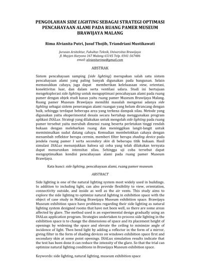 PENGOLAHAN SIDE LIGHTING SEBAGAI STRATEGI OPTIMASI … - wintechmobiles.com