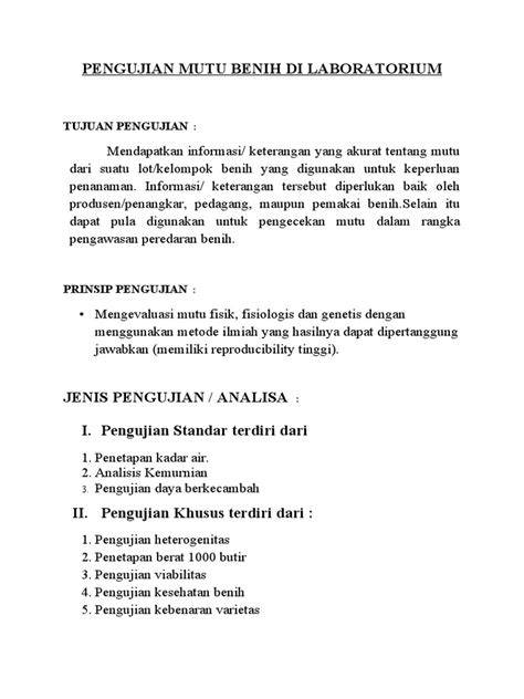 Pengujian Mutu Fisik Benih Kalapi | PDF | Sains & Matematika - raincitystudios.com