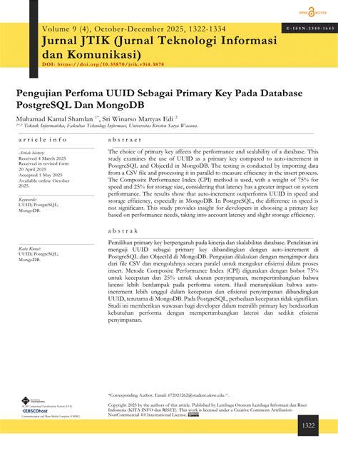 Pengujian Performa UUID Sebagai Primary Key Pada Database PostgreSQL ... - coolestguyplanet.net