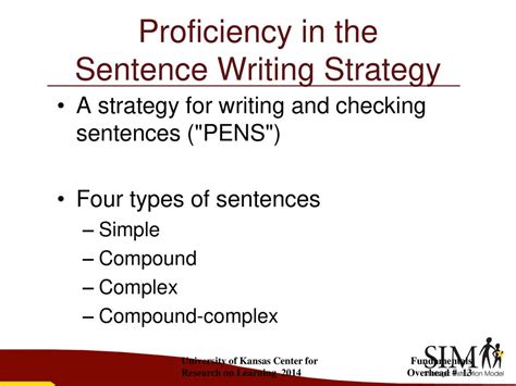 PENS I: The Sentence Writing Strategy